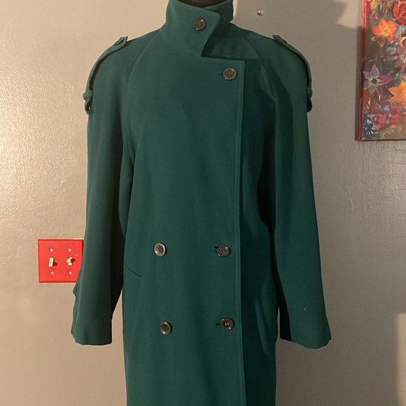 Worthington full length double breasted funnel neck wool coat 8 - Picture 2 of 11